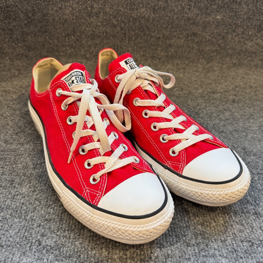 Converse Chuck Taylor All Star Low Top Red Canvas Sneakers X9696 Mens 12